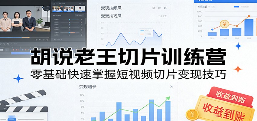 图片[1]-胡说老王切片训练营，零基础快速掌握短视频切片变现技巧_生财有道创业网-生财有道