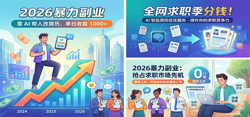 图片[1]-2026暴力副业：靠AI帮人改简历，单日收益1000+，全网求职季分钱_生财有道创业网-生财有道