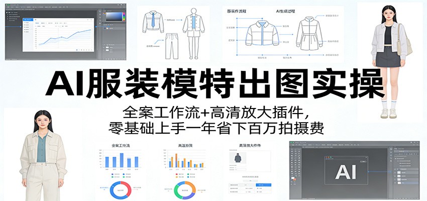 图片[1]-AI服装模特出图实操：全案工作流+ 高清放大插件，零基础上手一年省下百万拍摄费_生财有道创业网-生财有道