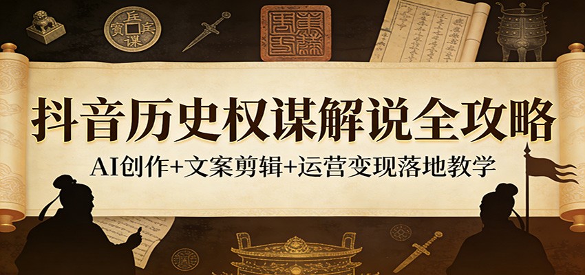 图片[1]-抖音历史权谋解说全攻略：AI创作+文案剪辑+运营变现落地教学_生财有道创业网-生财有道