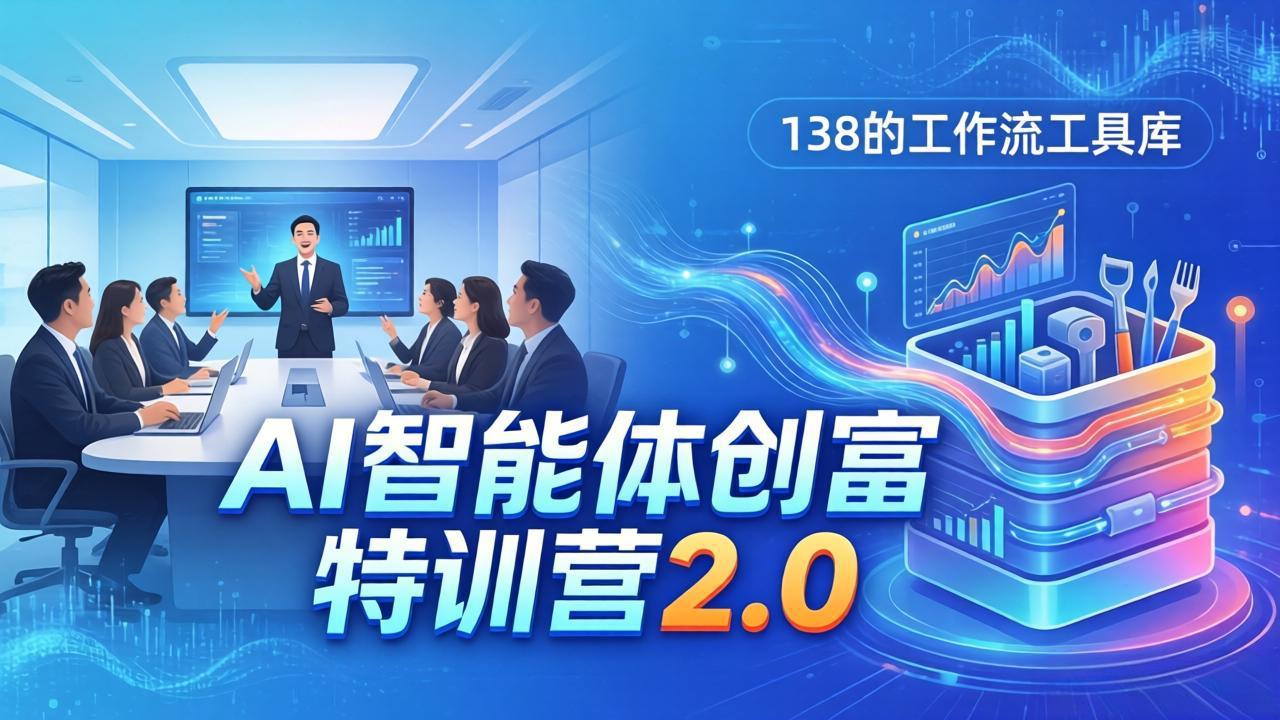 图片[1]-（17833期）AI智能体创富训练营2.0：3天闭门直播+视频课+工具库，从0到1搭建智能体附138个工作流_生财有道创业项目网-生财有道