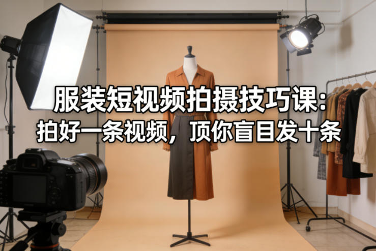图片[1]-服装短视频拍摄技巧课：拍好一条视频，顶你盲目发十条——生财有道创业项目网-生财有道