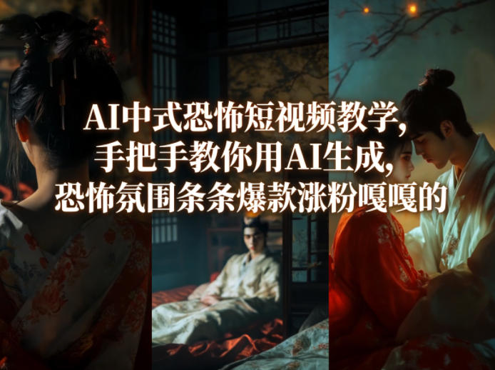 图片[1]-AI中式恐怖短视频教学，手把手教你用AI生成，恐怖氛围条条爆款涨粉嘎嘎的——生财有道创业项目网-生财有道