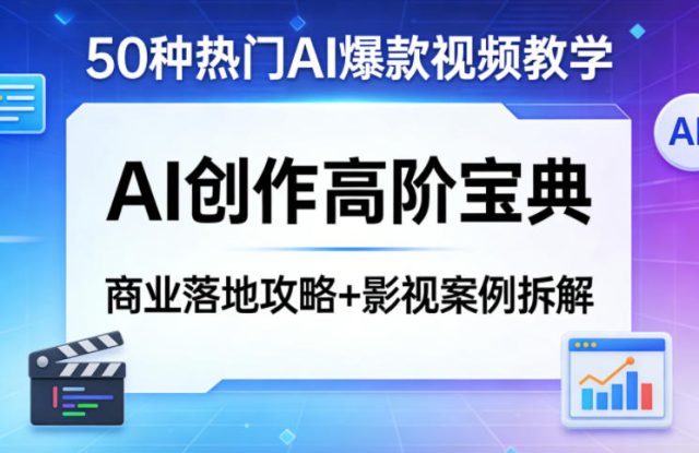 50种热门AI爆款视频教学，AI创作高阶宝典，商业落地攻略+影视案例拆解——生财有道创业项目网