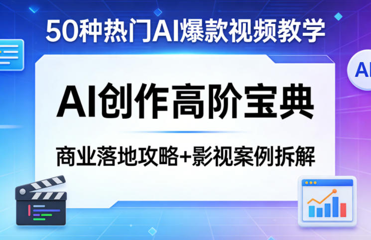 图片[1]-50种热门AI爆款视频教学，AI创作高阶宝典，商业落地攻略+影视案例拆解——生财有道创业项目网-生财有道