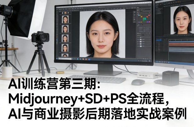 AI训练营第三期：Midjourney+SD+PS全流程，AI与商业摄影后期落地实战案例——生财有道创业项目网