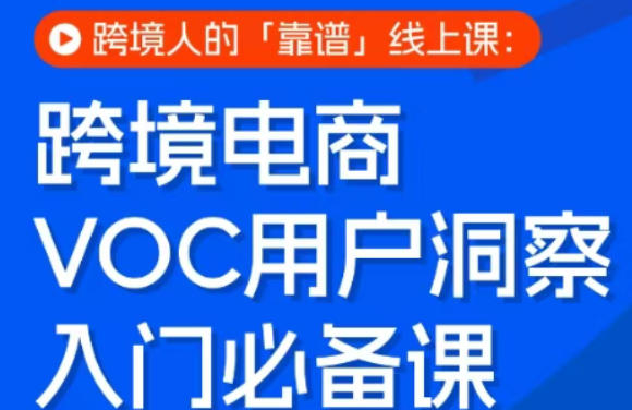 跨境电商VOC用户洞察入门必备课，跨境人的靠谱线上课——生财有道创业项目网