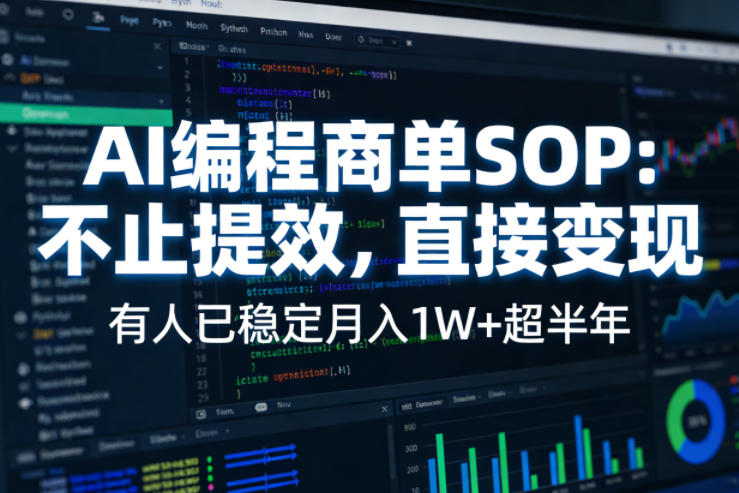 图片[1]-AI编程商单SOP，AI编程不能只给工作提效，还要直接变现，有人已经稳定月入1W+半年了——生财有道创业项目网-生财有道