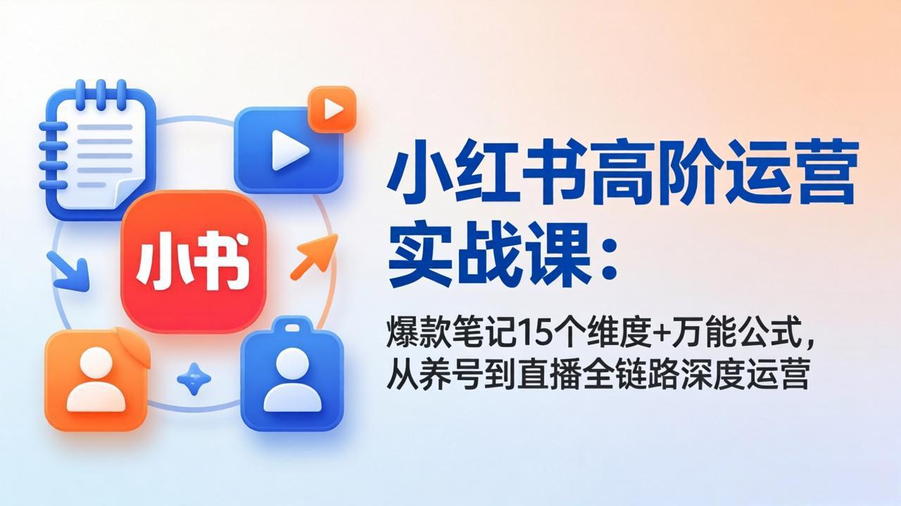 图片[1]-（17844期）小红书高阶运营实战课：爆款笔记15个维度+万能公式，从养号到直播全链路深度运营_生财有道创业项目网-生财有道