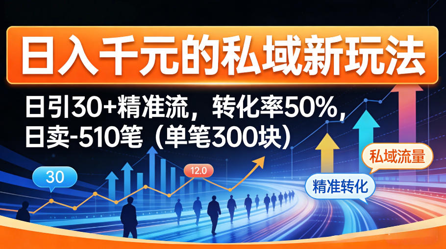 图片[1]-日入千米的私域新玩法：日引30＋精准流，转化率50%，日卖5-10笔（单笔300米）——生财有道创业项目网-生财有道