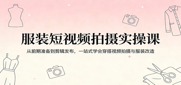 服装短视频拍摄实操课：从前期准备到剪辑发布，一站式学会穿搭视频拍摄与服装改造_生财有道创业网
