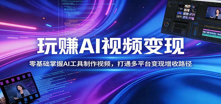 图片[1]-玩赚AI视频变现，零基础掌握AI具制作视频，打通多平台变现增收路径_生财有道创业网-生财有道