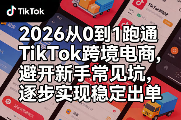 2026从0到1跑通TikTok跨境电商，避开新手常见坑，逐步实现稳定出单——生财有道创业项目网