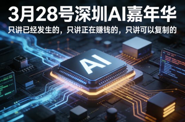 3月28号深圳AI嘉年华，只讲已经发生的，只讲正在賺钱的，只讲可以复制的——生财有道创业项目网