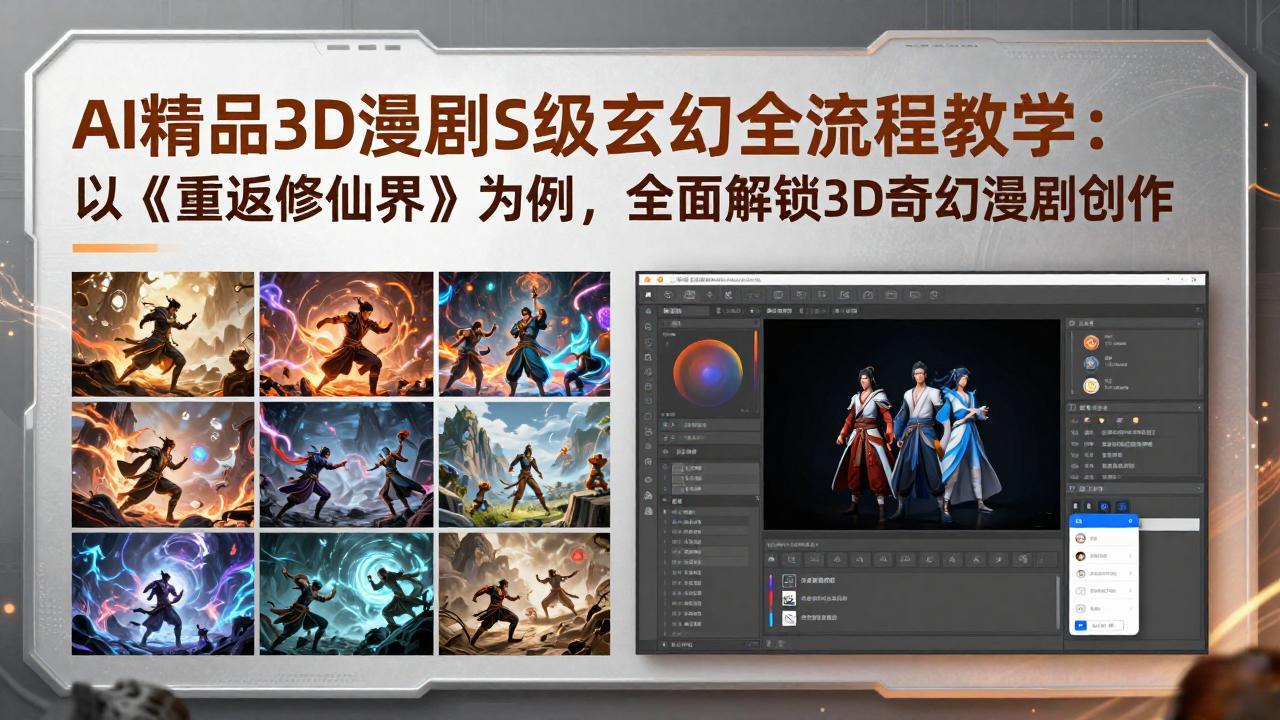 图片[1]-（17882期）AI精品3D漫剧S级玄幻全流程教学：以《重返修仙界》为例，全面解锁3D奇幻漫剧创作_生财有道创业项目网-生财有道