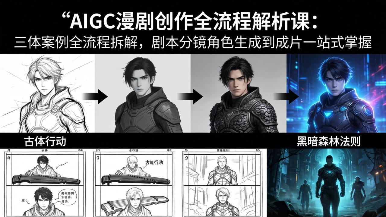 图片[1]-（17879期）AIGC漫剧创作全流程解析课：三体案例全流程拆解，剧本分镜角色生成到成片一站式掌握_生财有道创业项目网-生财有道