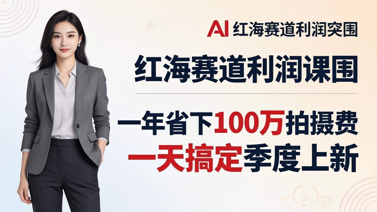 图片[1]-（17884期）服装老板AI模特图课：一年省下100万拍摄费，一天搞定季度上新，红海赛道利润突围_生财有道创业项目网-生财有道