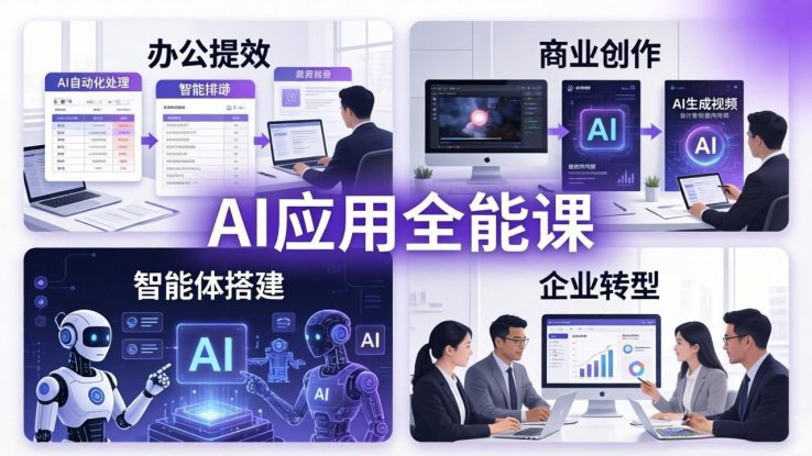 （17890期）AIGC 应用全能课：办公提效、商业创作、智能体搭建、企业转型，一站式学会AI应用_生财有道创业项目网