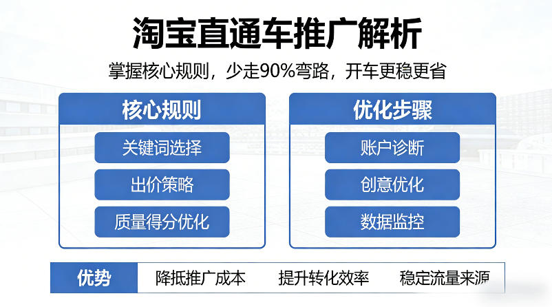 图片[1]-淘宝直通车推广解析，掌握核心规则，少走90%弯路，开车更稳更省——生财有道创业项目网-生财有道