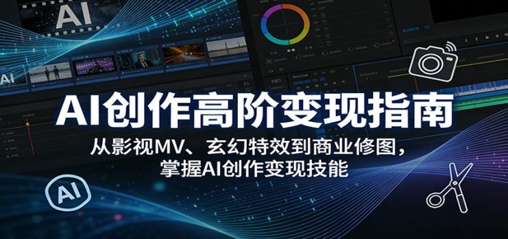 AI创作高阶变现指南：从影视MV、玄幻特效到商业修图，掌握AI创作变现技能_生财有道创业网