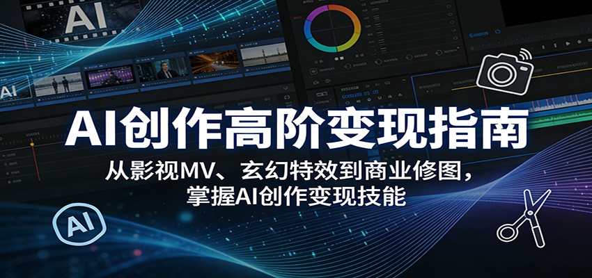 图片[1]-AI创作高阶变现指南：从影视MV、玄幻特效到商业修图，掌握AI创作变现技能_生财有道创业网-生财有道