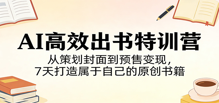 图片[1]-AI高效出书特训营：从策划封面到预售变现，7天打造属于自己的原创书籍_生财有道创业网-生财有道
