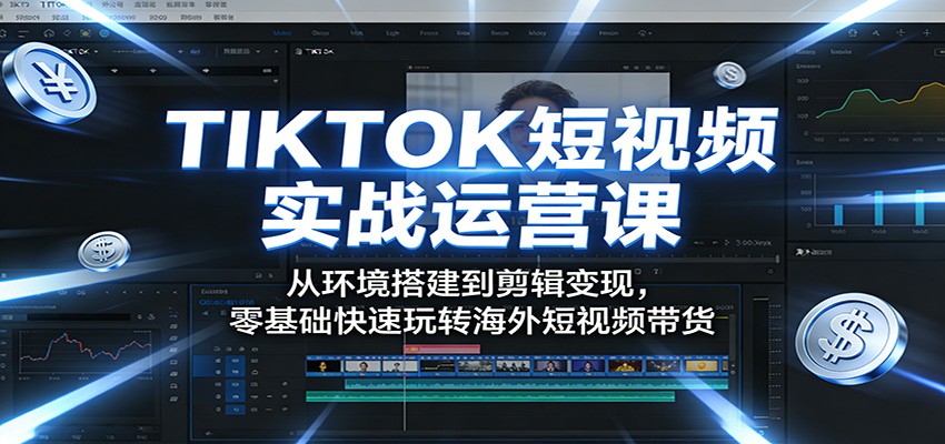 图片[1]-TIKTOK短视频实战运营课：从环境搭建到剪辑变现，零基础快速玩转海外短视频带货_生财有道创业网-生财有道