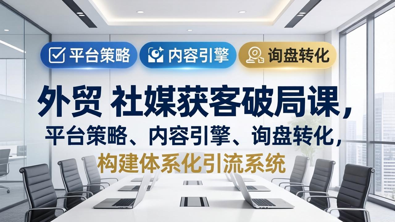 图片[1]-（17901期）外贸 社媒获客破局课，平台策略、内容引擎、询盘转化，构建体系化引流系统（更新26年3月）_生财有道创业项目网-生财有道