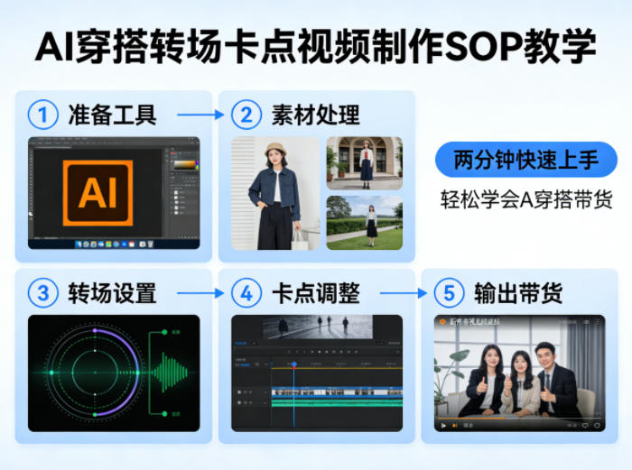 图片[1]-AI穿搭转场卡点视频制作SOP教学，两分钟快速上手，轻松学会AI穿搭带货——生财有道创业项目网-生财有道