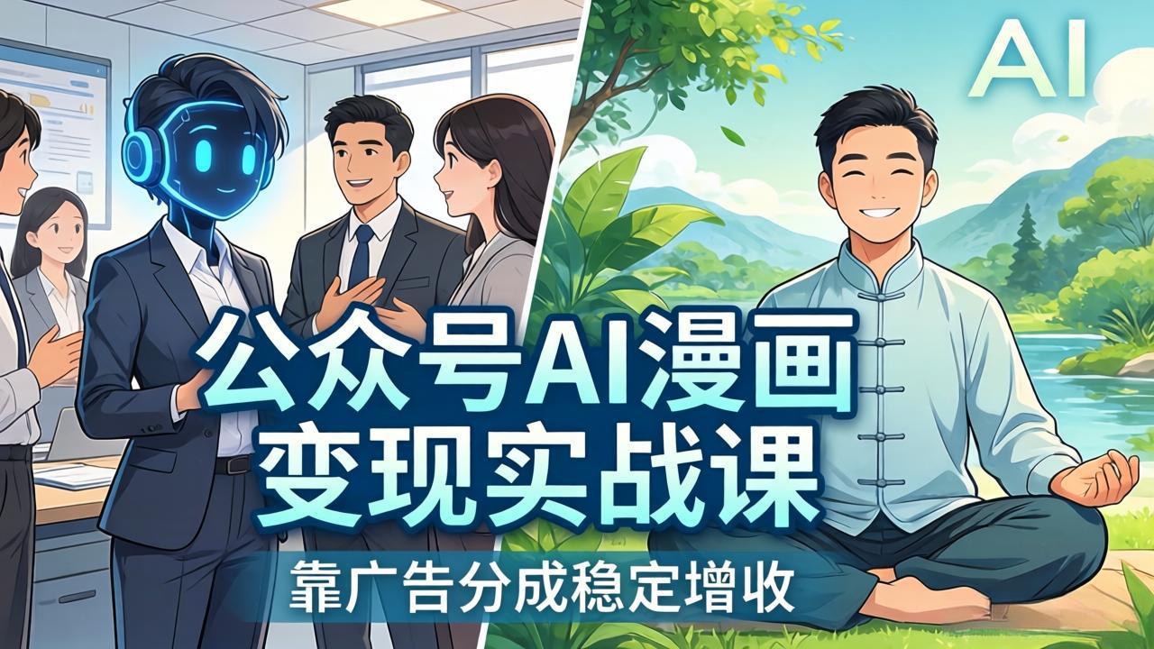 图片[1]-（17921期）公众号AI漫画变现实战课：星座/职场/养生多赛道+智能体发文，靠广告分成稳定增收_生财有道创业项目网-生财有道