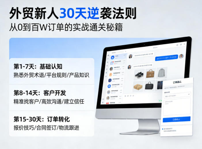 图片[1]-外贸新人30天逆袭法则，教你从0到百W订单的实战通关秘籍——生财有道创业项目网-生财有道