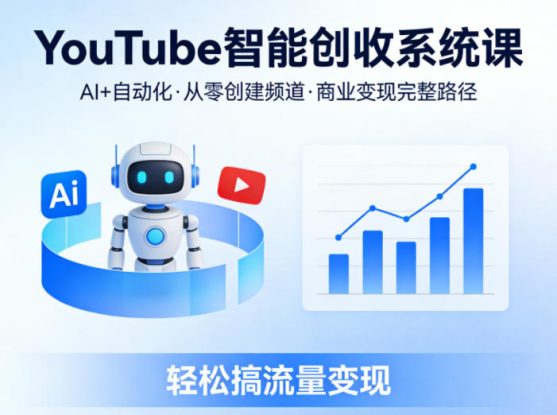YouTube智能创收系统课，AI+自动化，从零创建YouTube频道并实现商业变现的完整路径，轻松搞流量变现——生财有道创业项目网