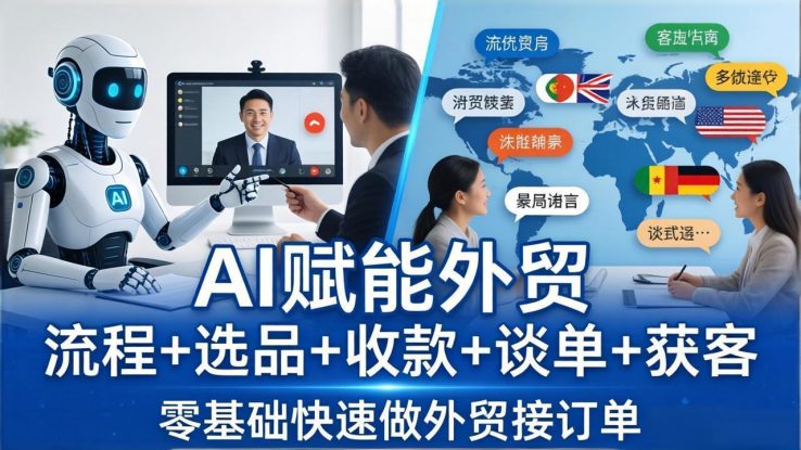 （17930期）外贸+AI实战课：流程+选品+收款+谈单+获客，零基础快速做外贸接订单_生财有道创业项目网