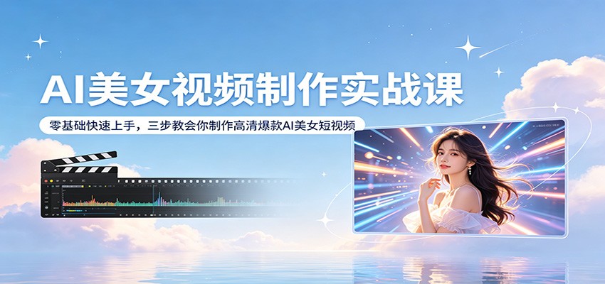 图片[1]-AI美女视频制作实战课：零基础快速上手，三步教会你制作高清爆款AI美女短视频_生财有道创业网-生财有道