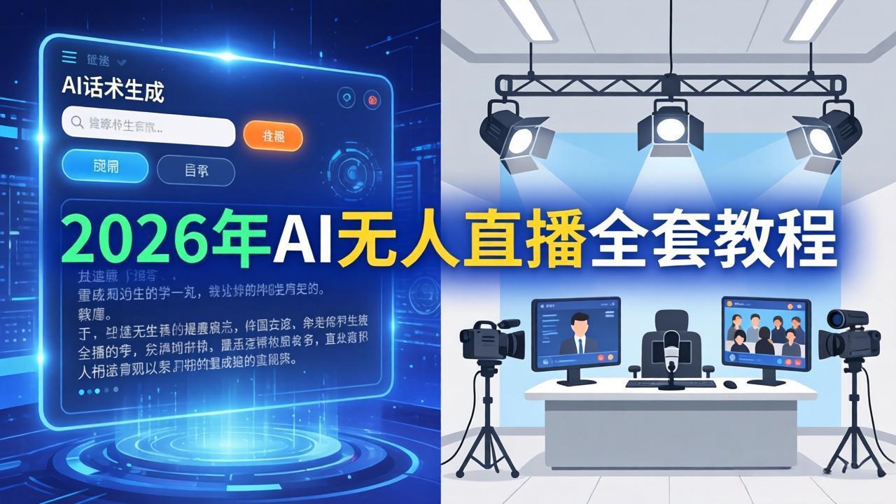 图片[1]-（17953期）2026年AI无人直播全套教程：OBS安装+软件配置+直播间搭建+话术生成+一键开播实操_生财有道创业项目网-生财有道