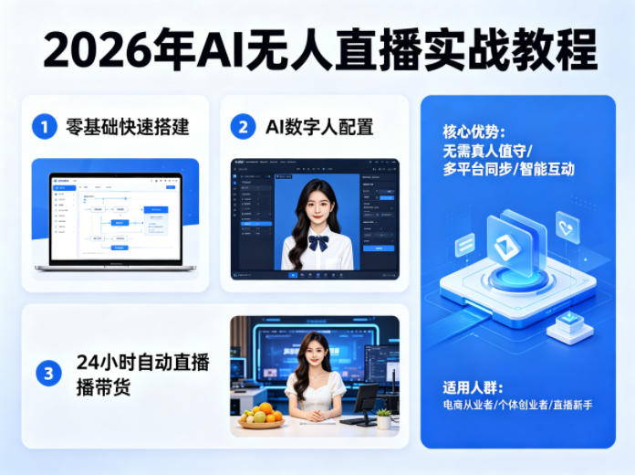 图片[1]-2026年AI无人直播实战教程，零基础也能快速搭建AI数字人无人直播间，实现24小时自动直播带货——生财有道创业项目网-生财有道