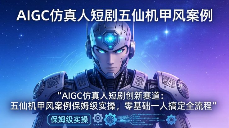 （17961期）AIGC仿真人短剧创新赛道：五仙机甲风案例保姆级实操，零基础一人搞定全流程_生财有道创业项目网