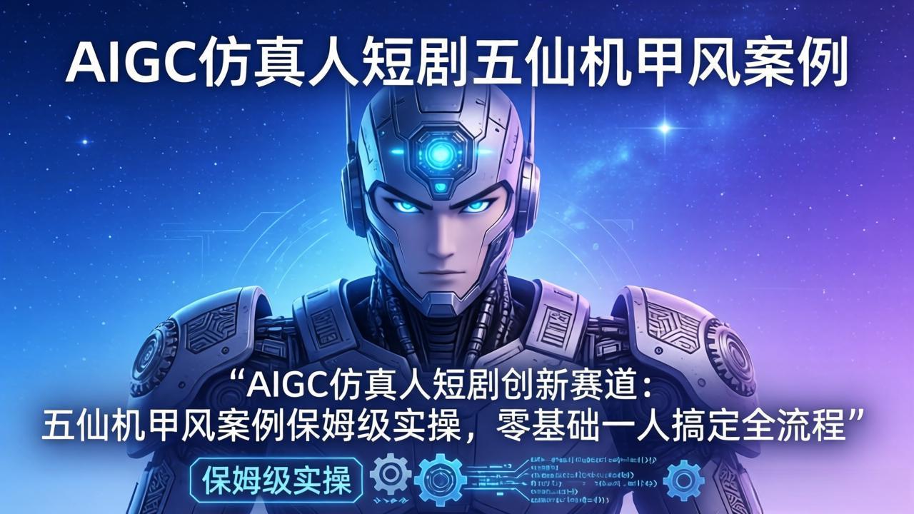 图片[1]-（17961期）AIGC仿真人短剧创新赛道：五仙机甲风案例保姆级实操，零基础一人搞定全流程_生财有道创业项目网-生财有道