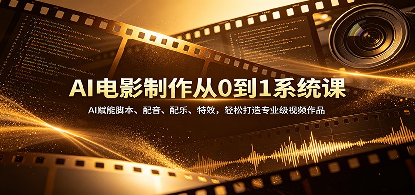 图片[1]-AI电影制作从0到1系统课：AI赋能脚本、配音、配乐、特效，轻松打造专业级视频作品_生财有道创业网-生财有道