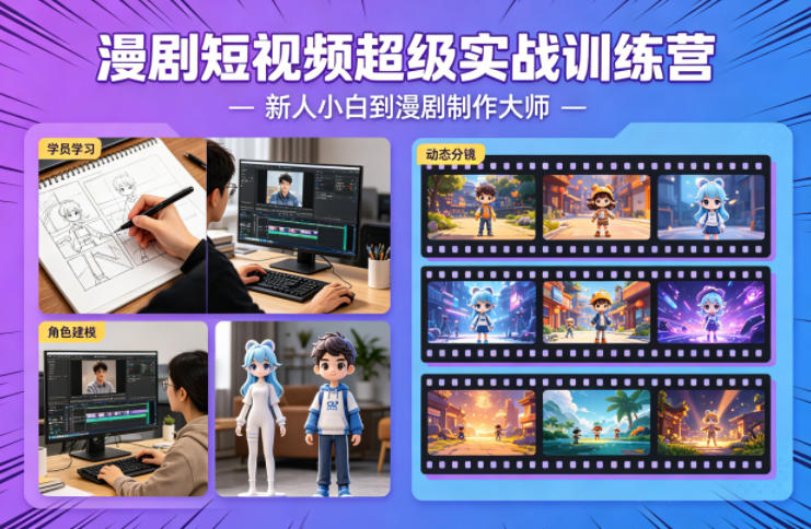 图片[1]-漫剧短视频超级实战训练营，新人小白到漫剧制作大师——生财有道创业项目网-生财有道