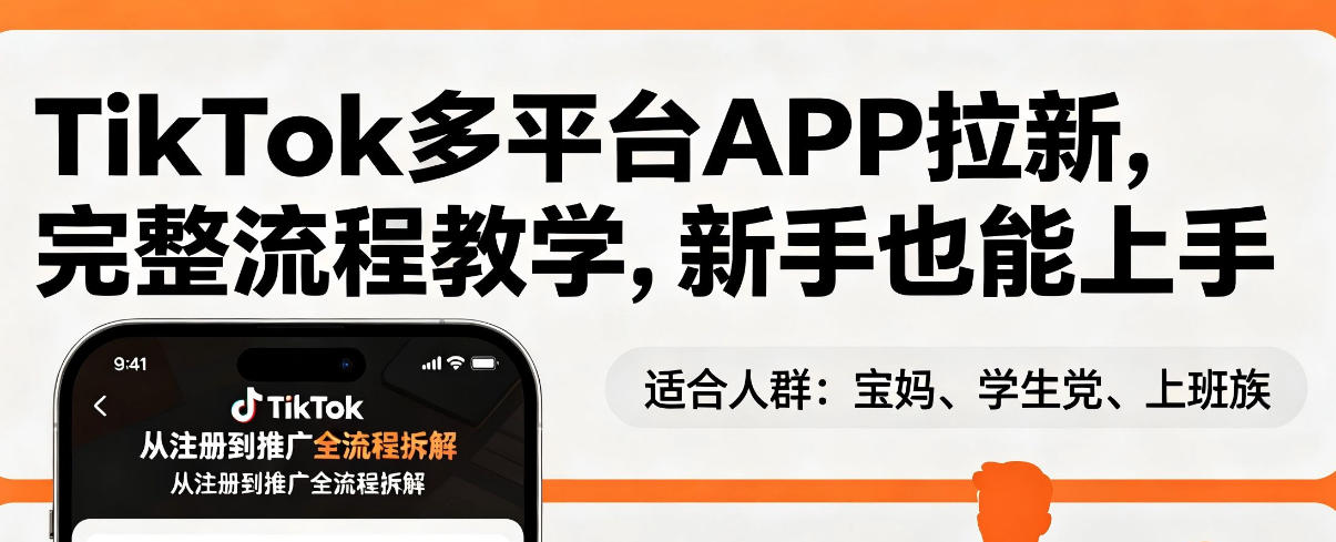 图片[1]-TikTok多平台APP拉新，完整流程教学，新手也能上手，轻松出海搞美金——生财有道创业项目网-生财有道