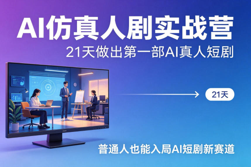 图片[1]-AI仿真人剧实战营，21天做出第一部AI真人短剧，普通人也能入局AI短剧新赛道——生财有道创业项目网-生财有道