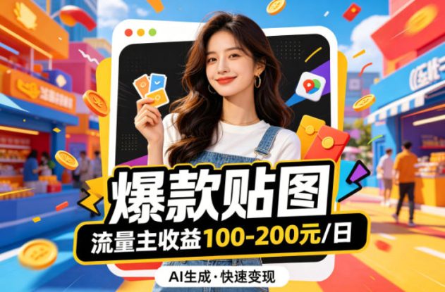 借助AI生成爆款贴图做公众流量主，当日收益100-200——生财有道创业项目网