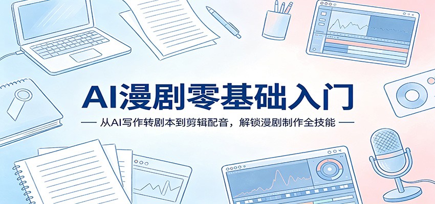 图片[1]-AI漫剧零基础入门：从AI写作转剧本到剪辑配音，解锁漫剧制作全技能_生财有道创业网-生财有道