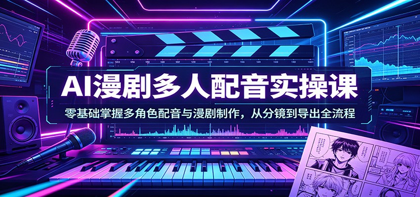 图片[1]-AI漫剧多人配音实操课：零基础掌握多角色配音与漫剧制作，从分镜到导出全流程_生财有道创业网-生财有道