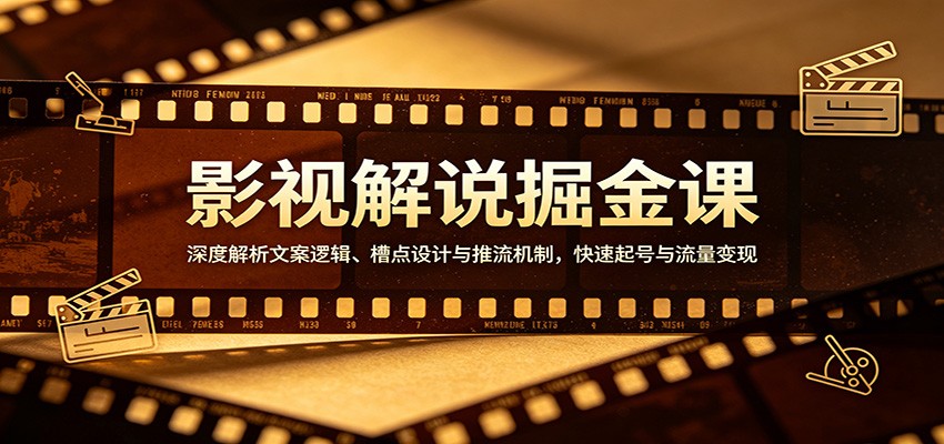 图片[1]-影视解说掘金课：深度解析文案逻辑、槽点设计与推流机制，快速起号与流量变现_生财有道创业网-生财有道