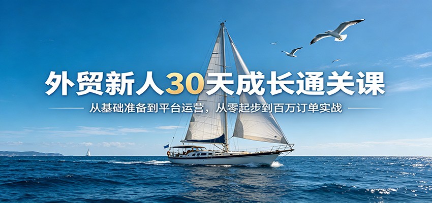 图片[1]-外贸新人30天成长通关课：从基础准备到平台运营，从零起步到百万订单实战_生财有道创业网-生财有道