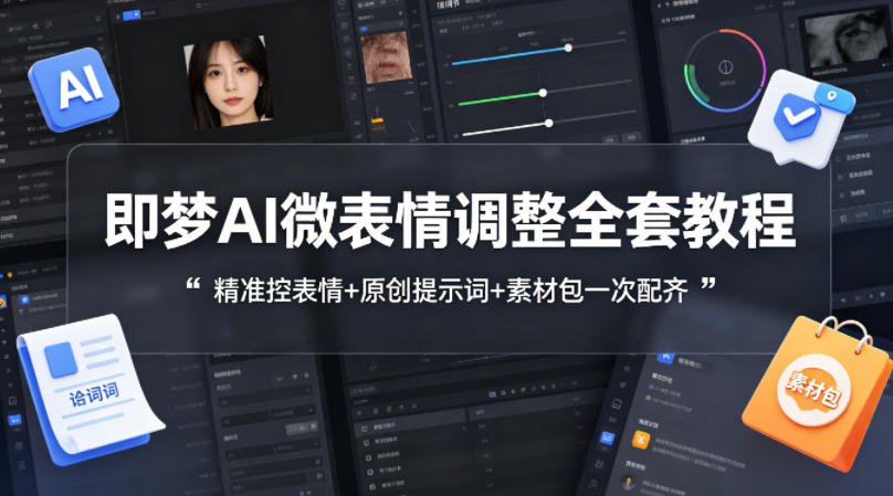 图片[1]-即梦AI微表情调整全套教程，精准控表情+原创提示词+素材包一次配齐——生财有道创业项目网-生财有道