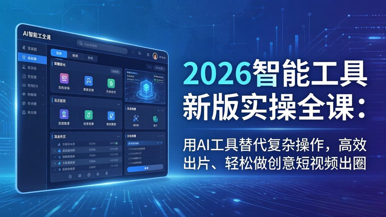 图片[1]-（18005期）2026智能工具新版实操全课：用AI工具替代复杂操作，高效出片、轻松做创意短视频出圈_生财有道创业项目网-生财有道