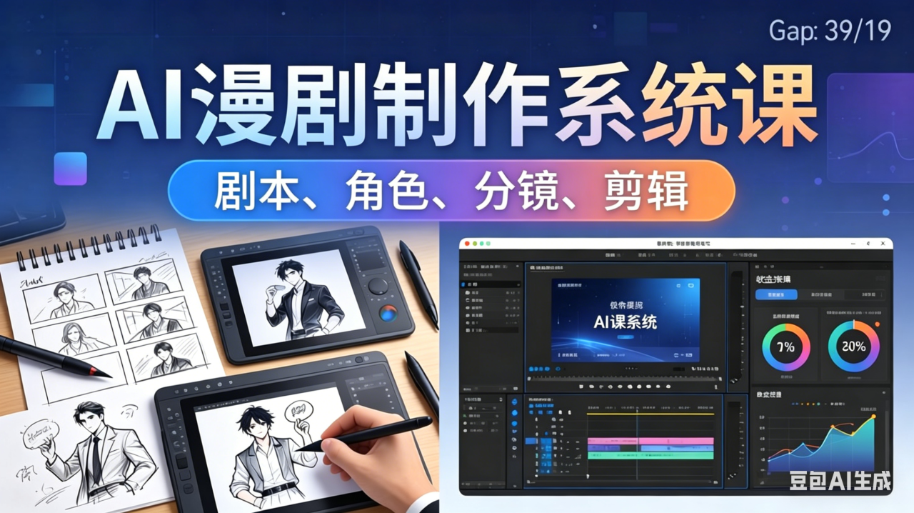 图片[1]-（18006期）AI漫剧制作系统课：0基础从0到1学会AI制作，掌握剧本、角色、分镜、剪辑全套技能，轻松做号变现_生财有道创业项目网-生财有道